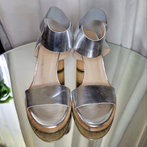 COS Silver Sandals with Wooden Heel - Picture 5 of 9